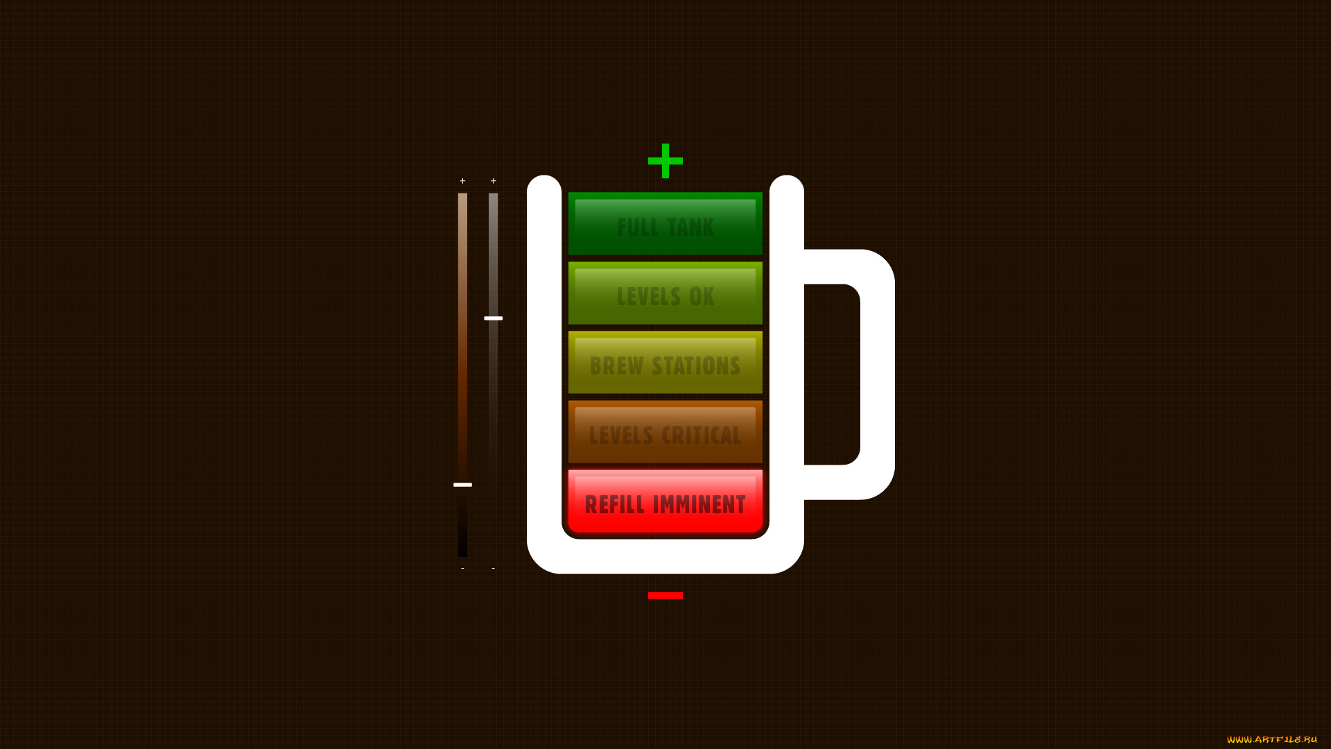 кофеметр, векторная, графика, уровни, чашка