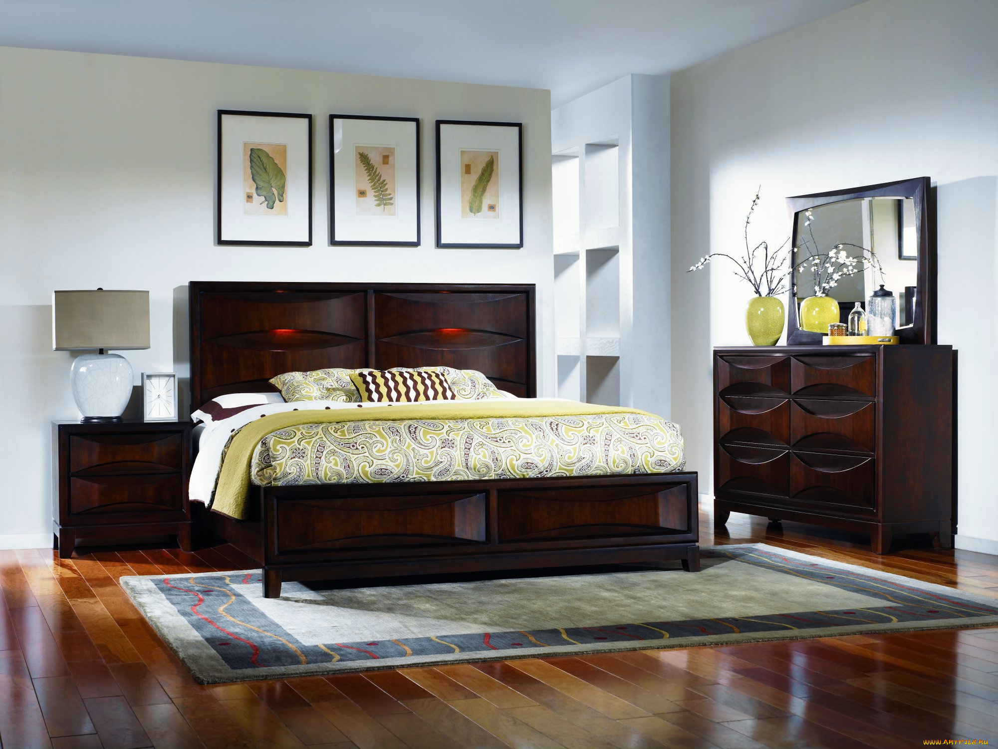 интерьер, спальня, кровать, подушки