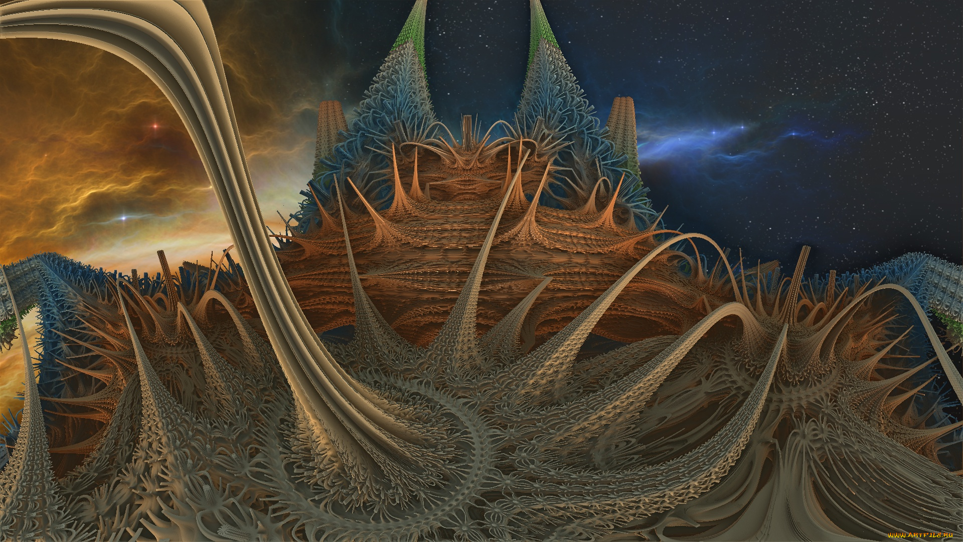 3д, графика, fractal, , фракталы, узор, цвета, фон