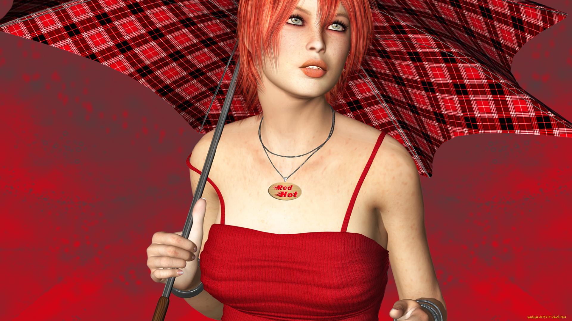 3д, графика, people, , люди, девушка, зонтик