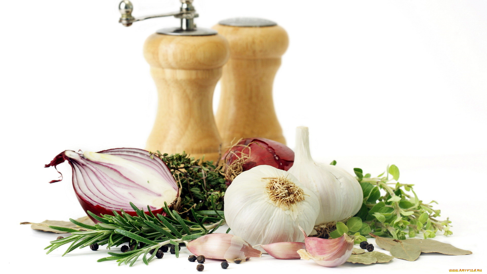 еда, овощи, лук, чеснок, розмарин, перец, зелень