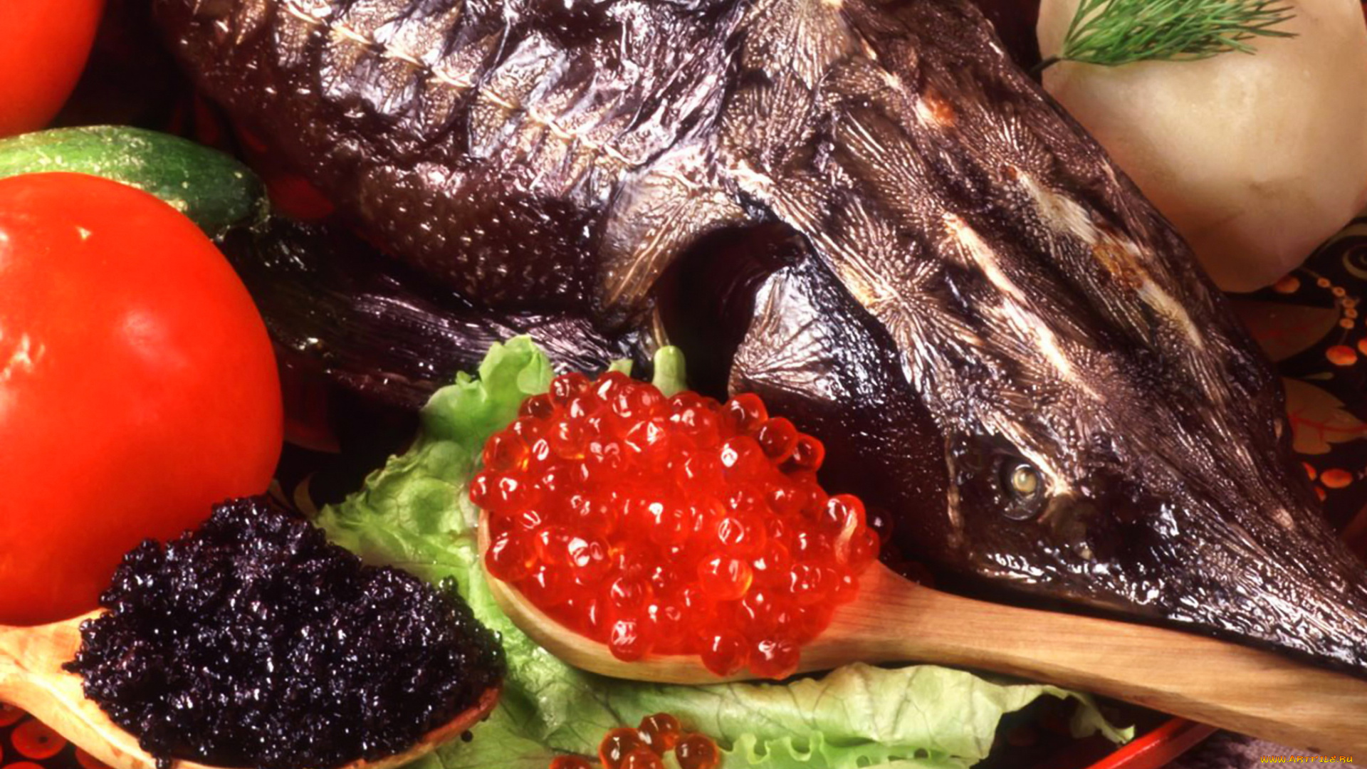 еда, рыба, , морепродукты, , суши, , роллы, икра, помидоры, зелень, картофель