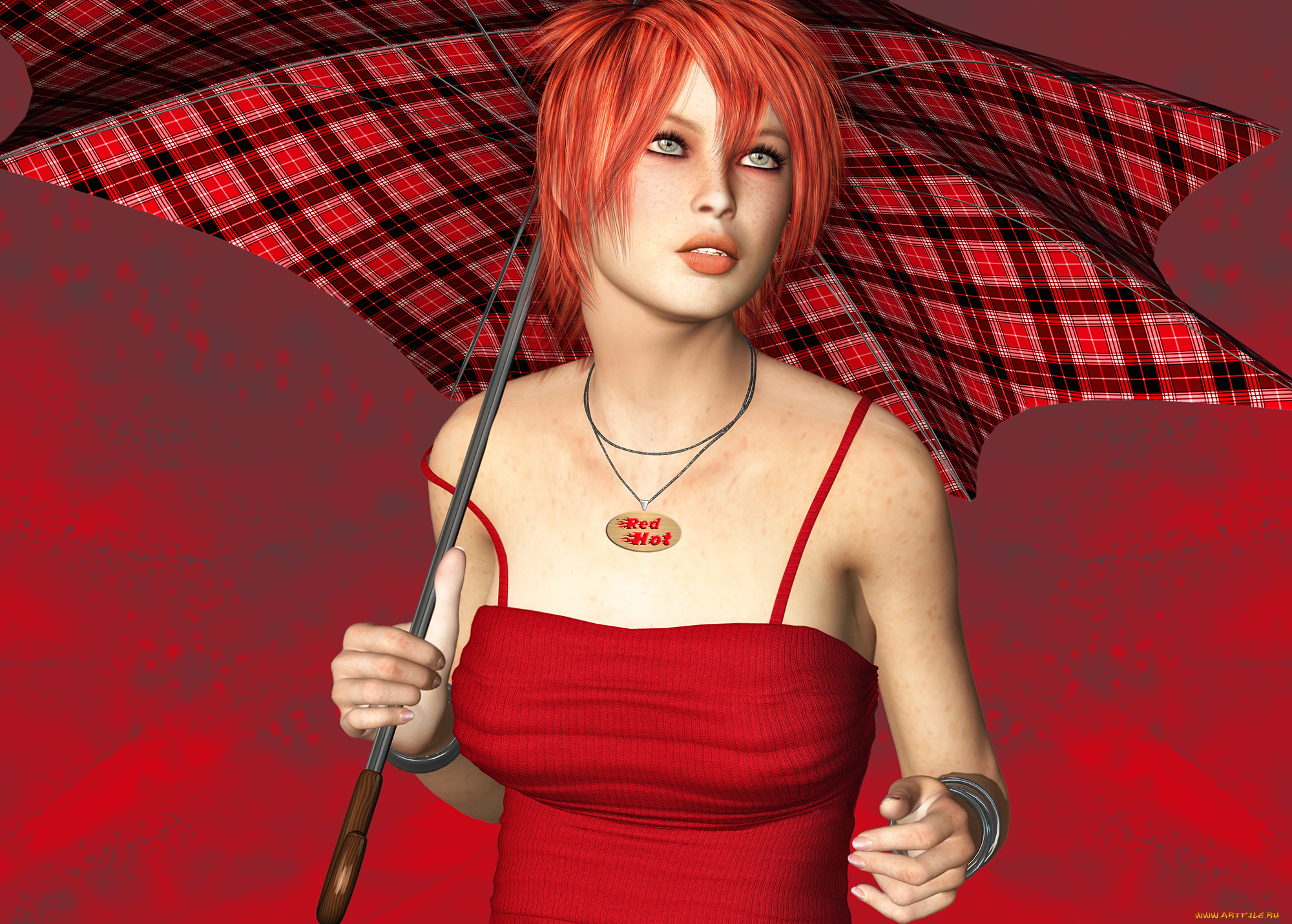 3д, графика, people, , люди, девушка, зонтик