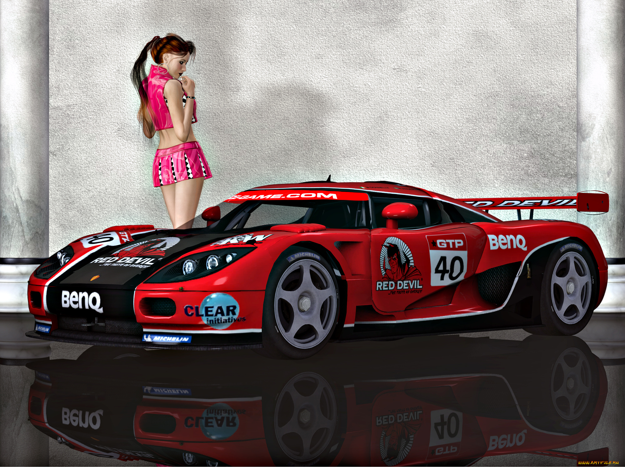 автомобили, 3д, девушка, автомобиль