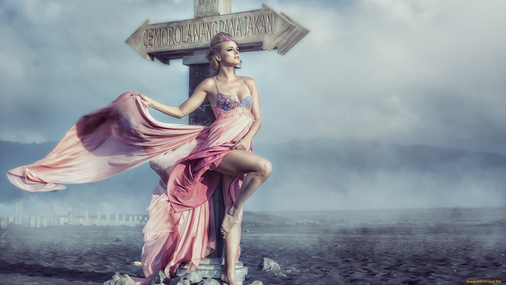 девушки, -unsort, , креатив, фигура, поза, указатель, katerina