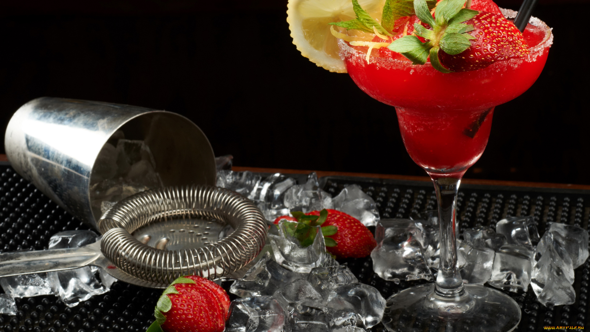 еда, напитки, , коктейль, коктейль, клубника, лимон