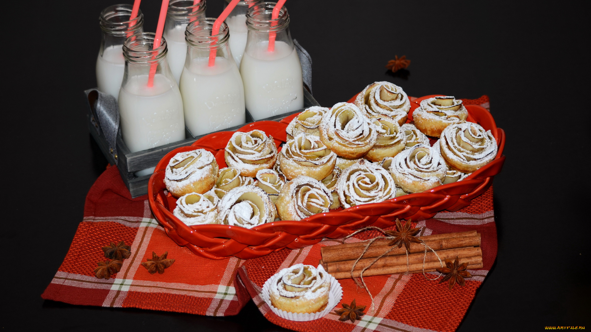 еда, пирожные, , кексы, , печенье, выпечка, булочки, молоко, бутылка