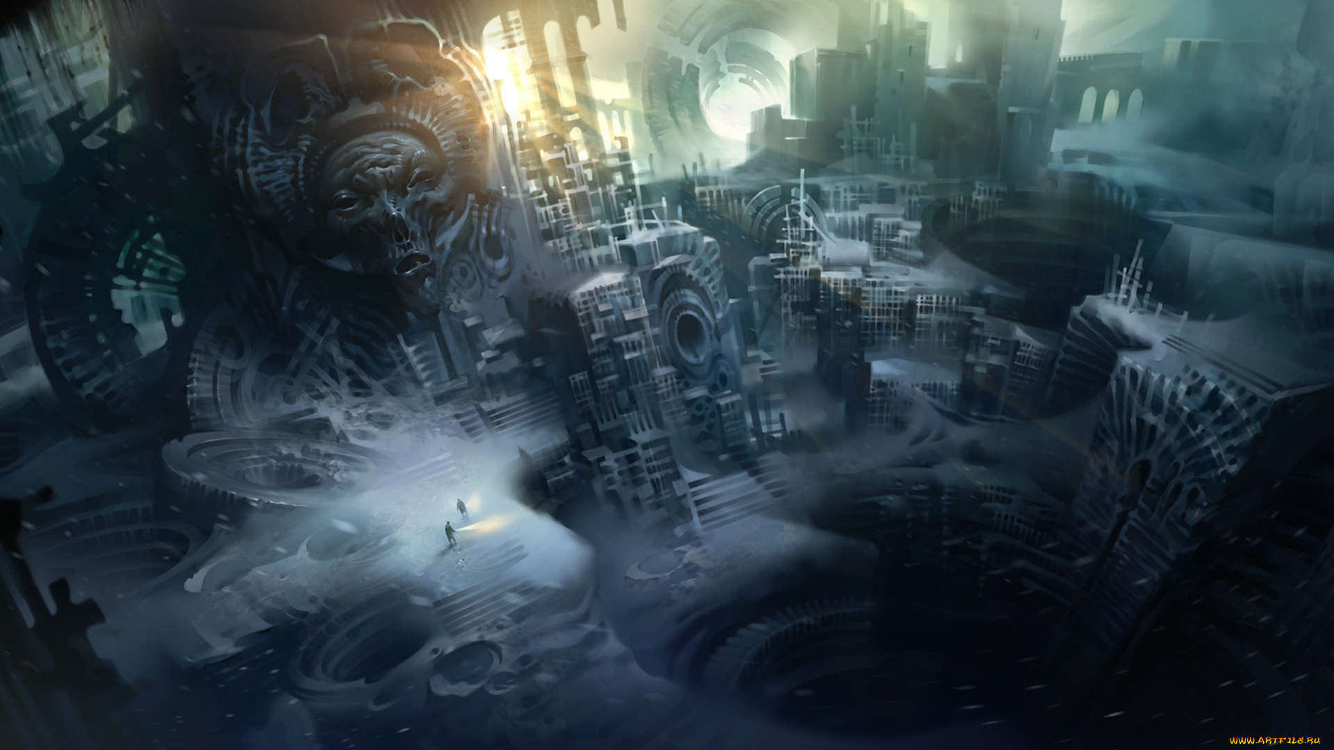 фэнтези, иные, миры, , иные, времена, h, p, lovecraft, art, at, the, mountains, of, madness, снег, руины