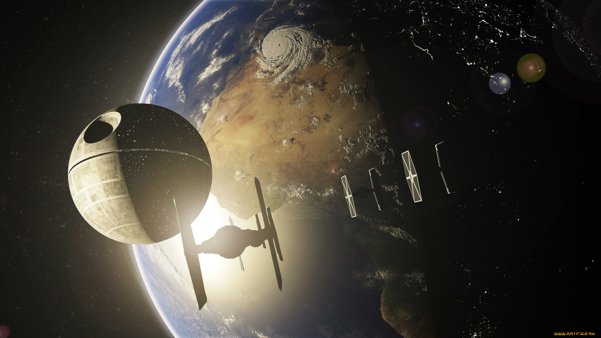 фэнтези, _star, wars, звезда, смерти, космос, star, wars, death, планета