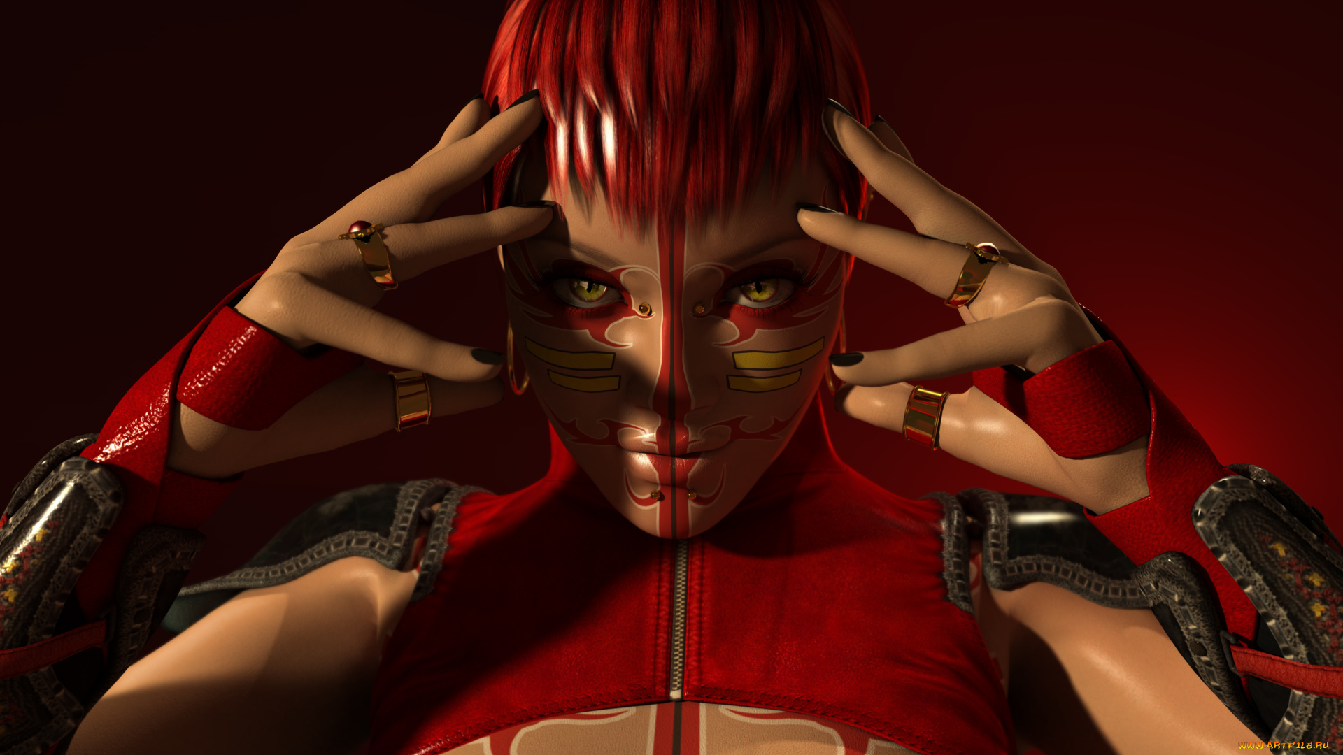 3д, графика, фантазия, , fantasy, фон, взгляд, девушка