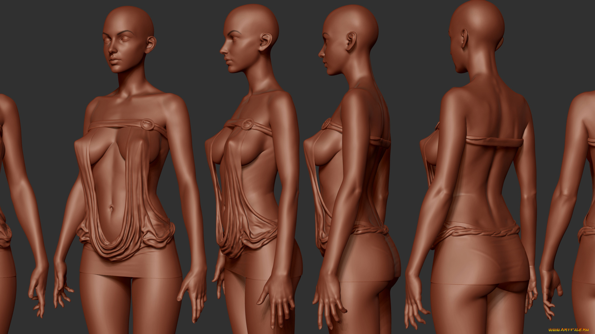 3д, графика, _science, fiction, фон, взгляд, девушка