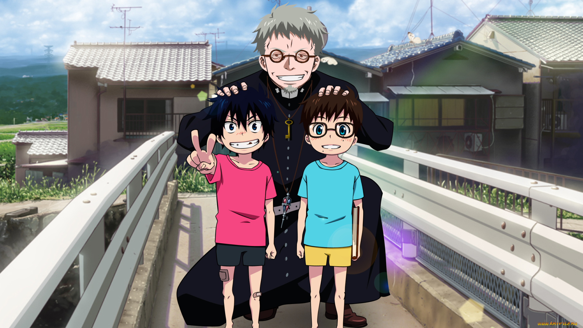 аниме, ao, no, exorcist, рин, синий, экзорцист, арт, юкио