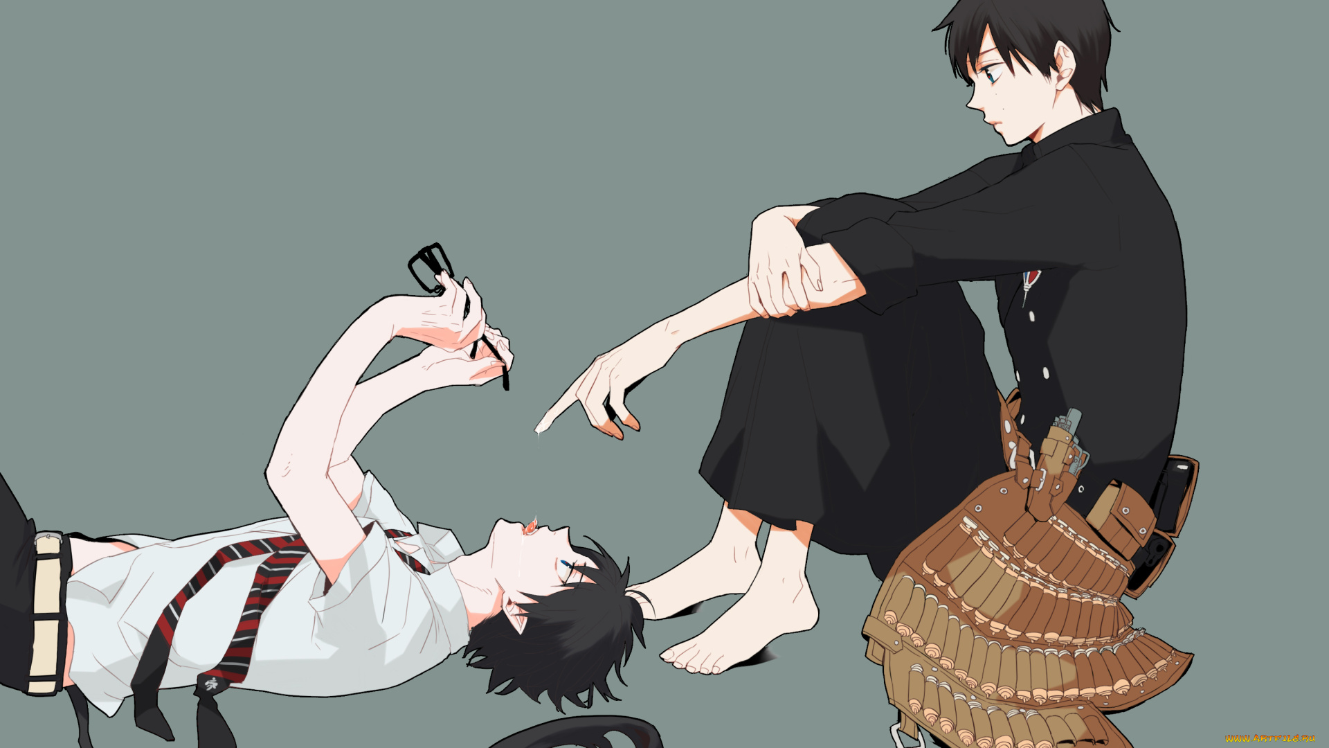 аниме, ao, no, exorcist, синий, экзорцист, арт, юкио, рин