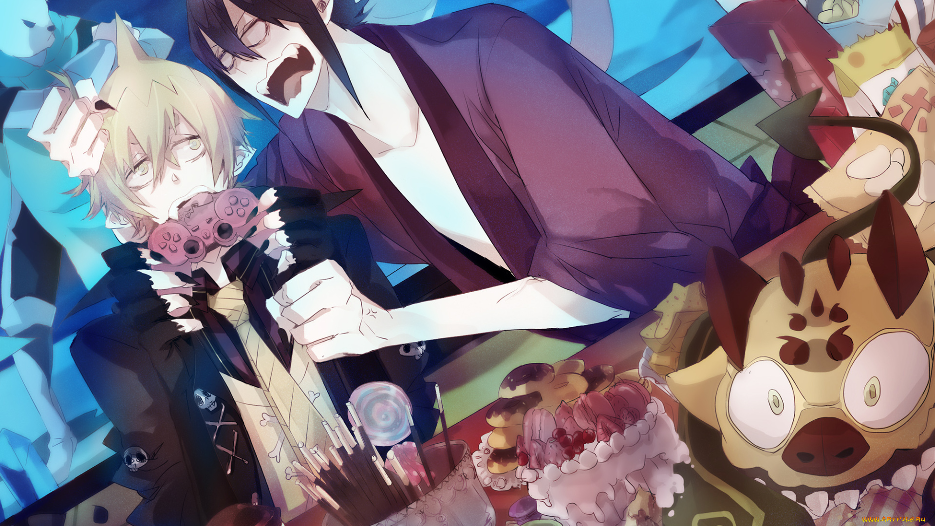 аниме, ao, no, exorcist, синий, экзорцист, арт