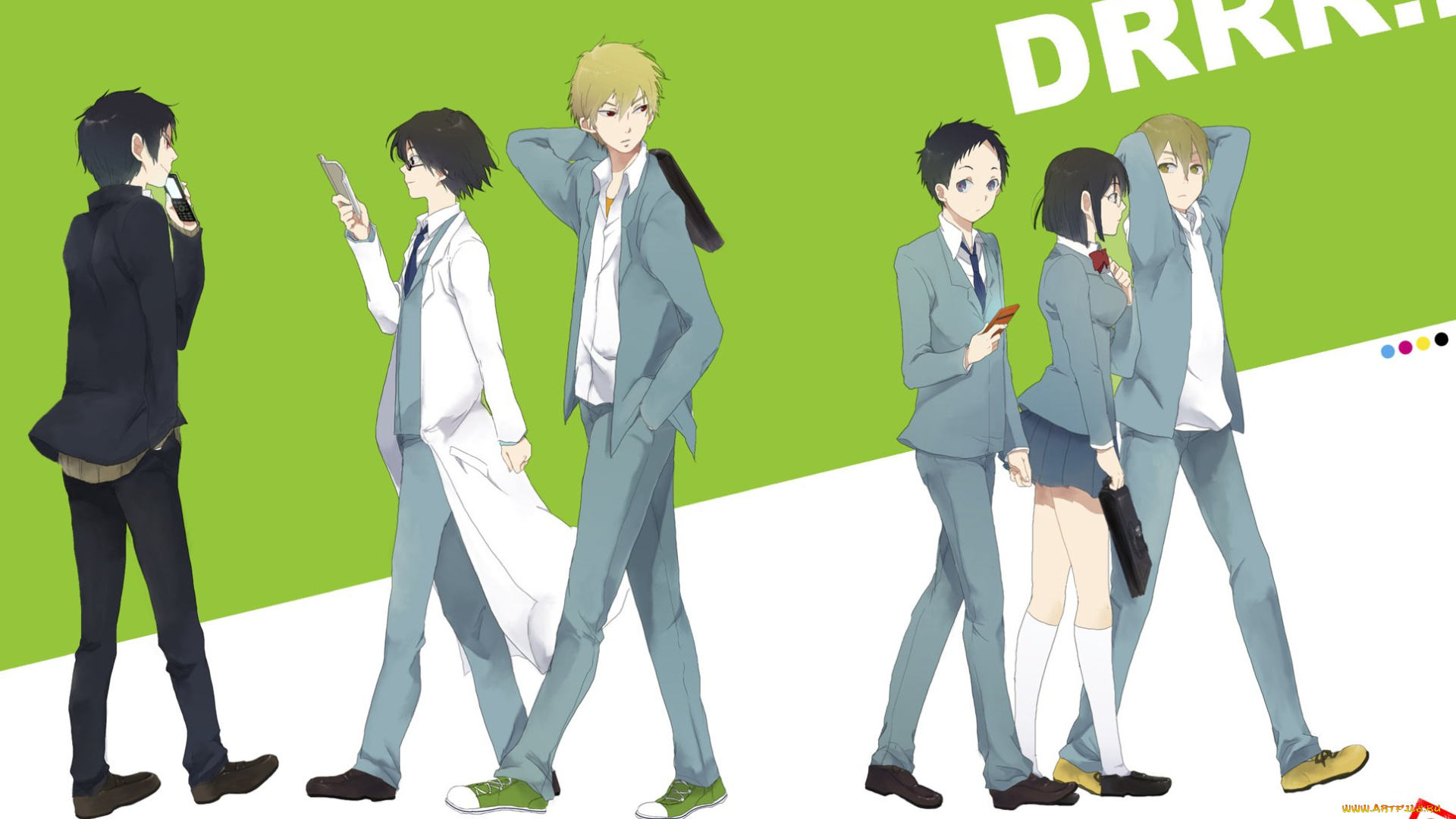 аниме, durarara, изая, орихара, парни, шизуо, хейваджима, арт