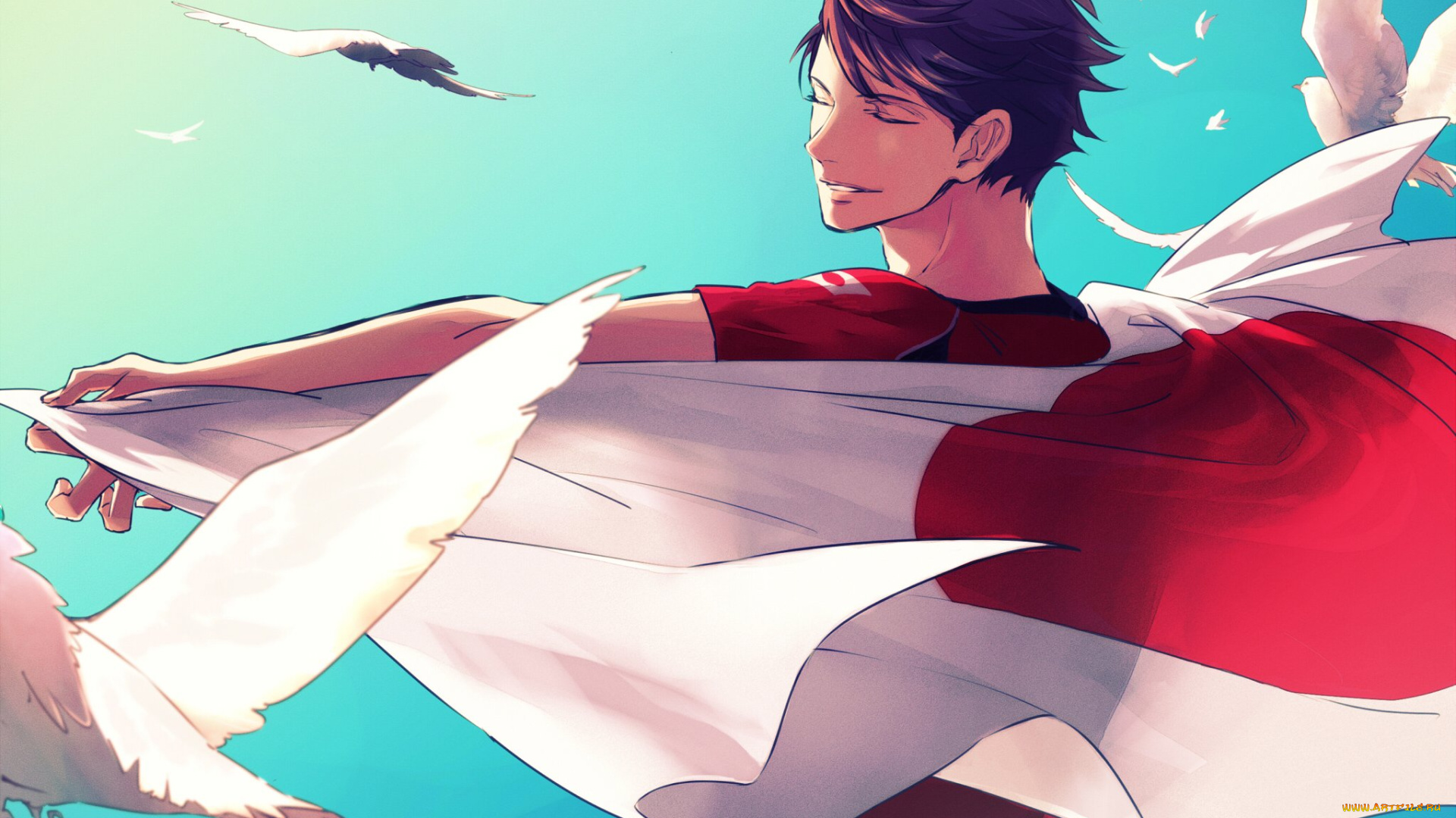 аниме, haikyuu, арт, парень