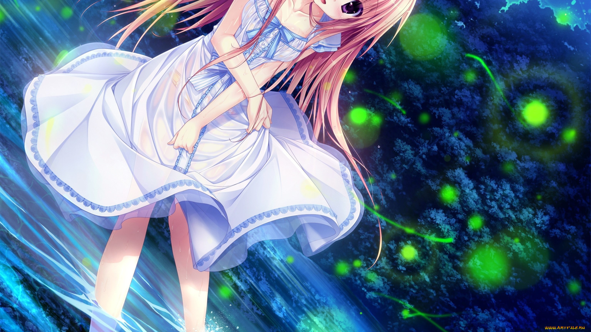 аниме, unknown, , другое, фон, взгляд, девушка