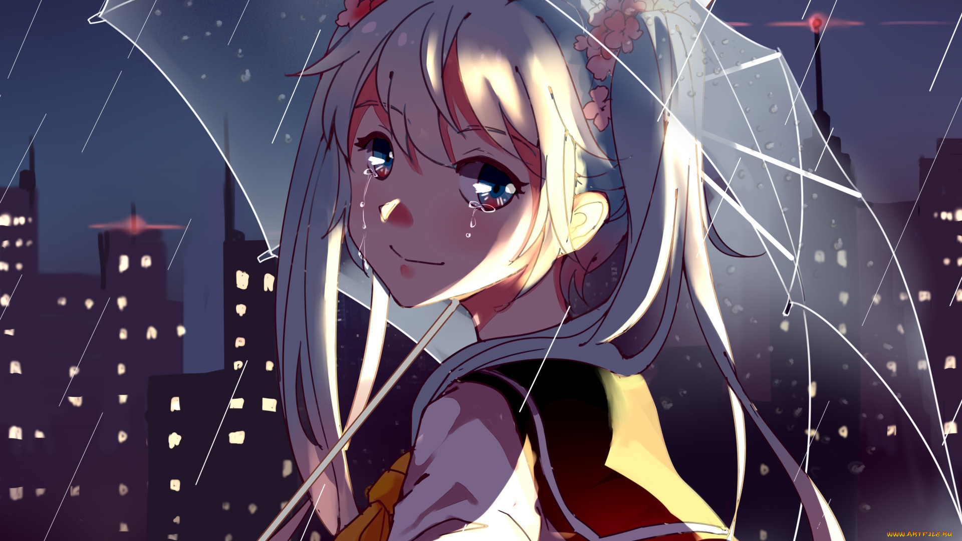 аниме, vocaloid, арт, elea, artist, hatsune, miku, девочка, зонт