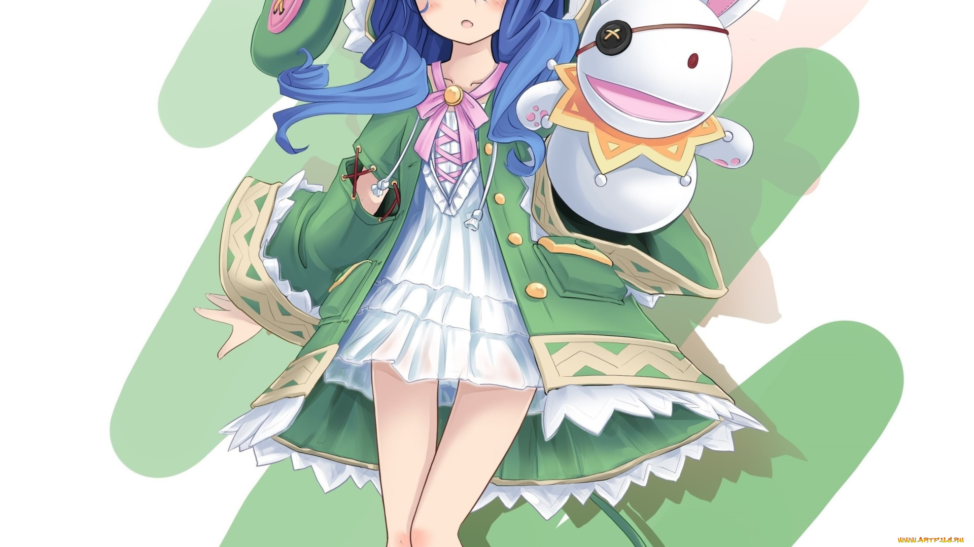 date, a, live, аниме, взгляд, девушка, кролик, фон