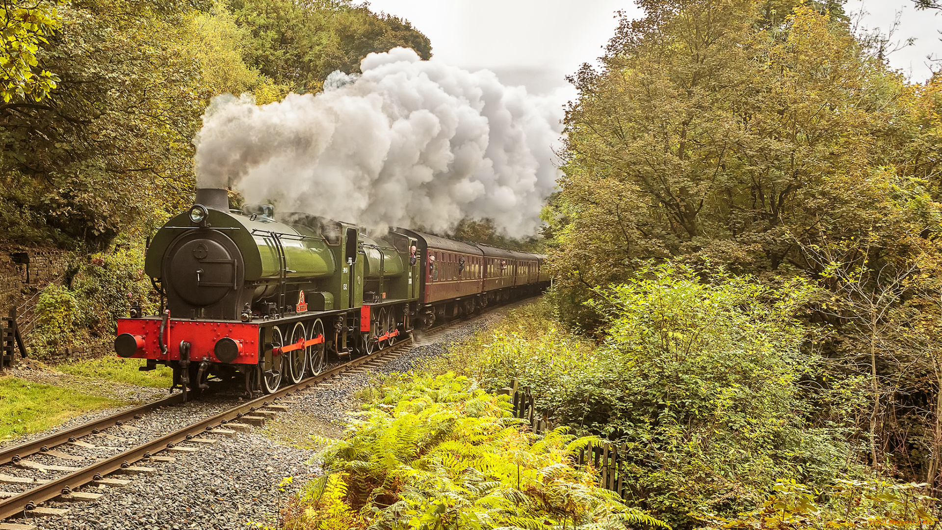 техника, паровозы, дорога, паровоз, рельсы, железная