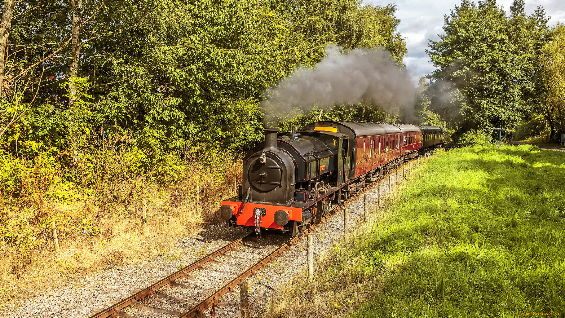 техника, паровозы, дорога, железная, паровоз, рельсы