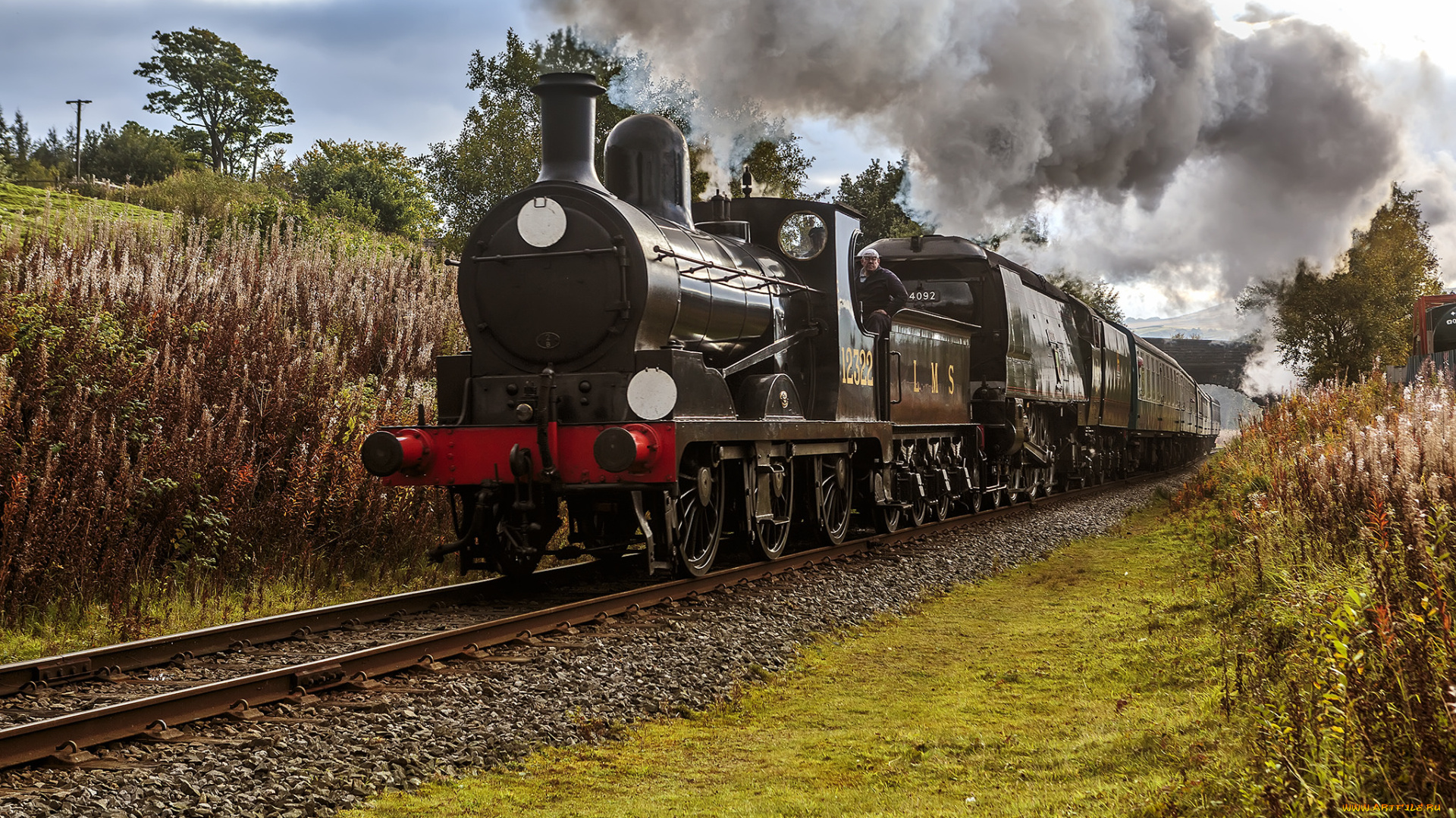 техника, паровозы, дорога, железная, паровоз, рельсы