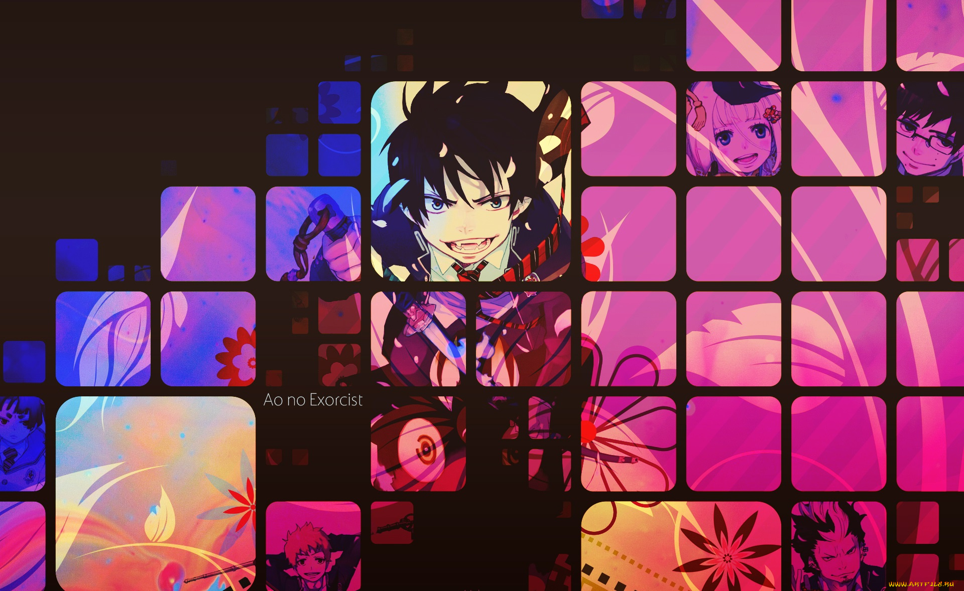 аниме, ao, no, exorcist, рин, синий, экзорцист, фон, арт