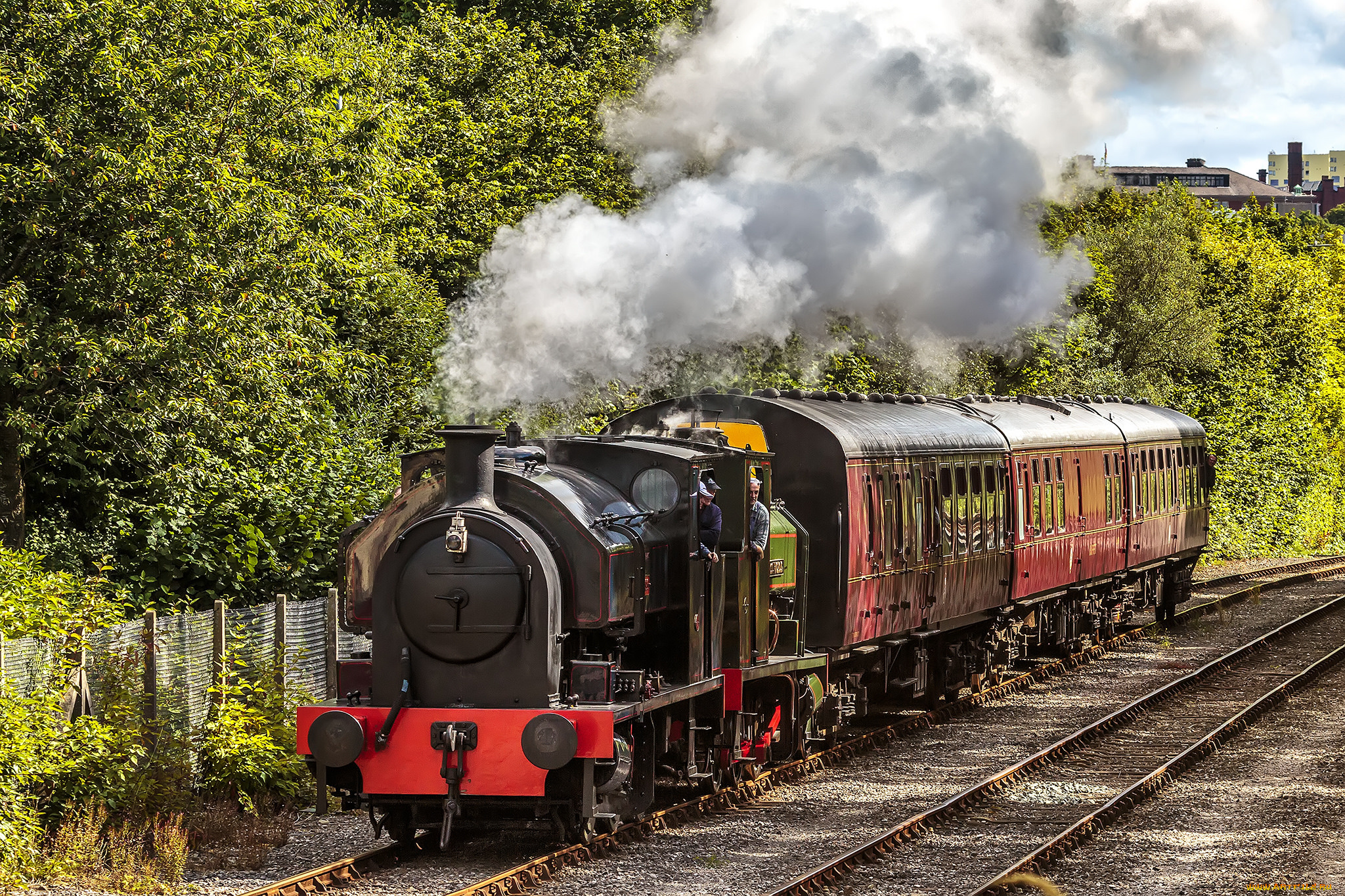 техника, паровозы, дорога, паровоз, рельсы, железная