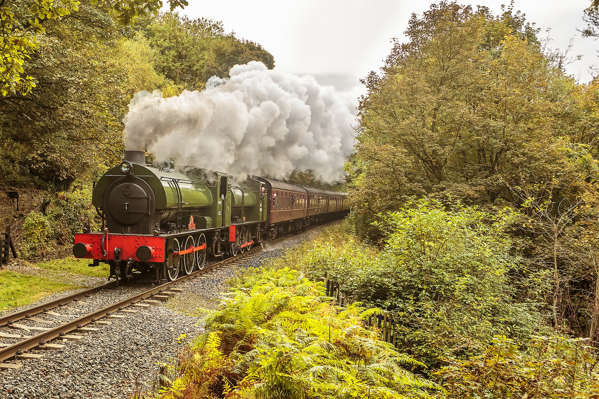 техника, паровозы, дорога, паровоз, рельсы, железная