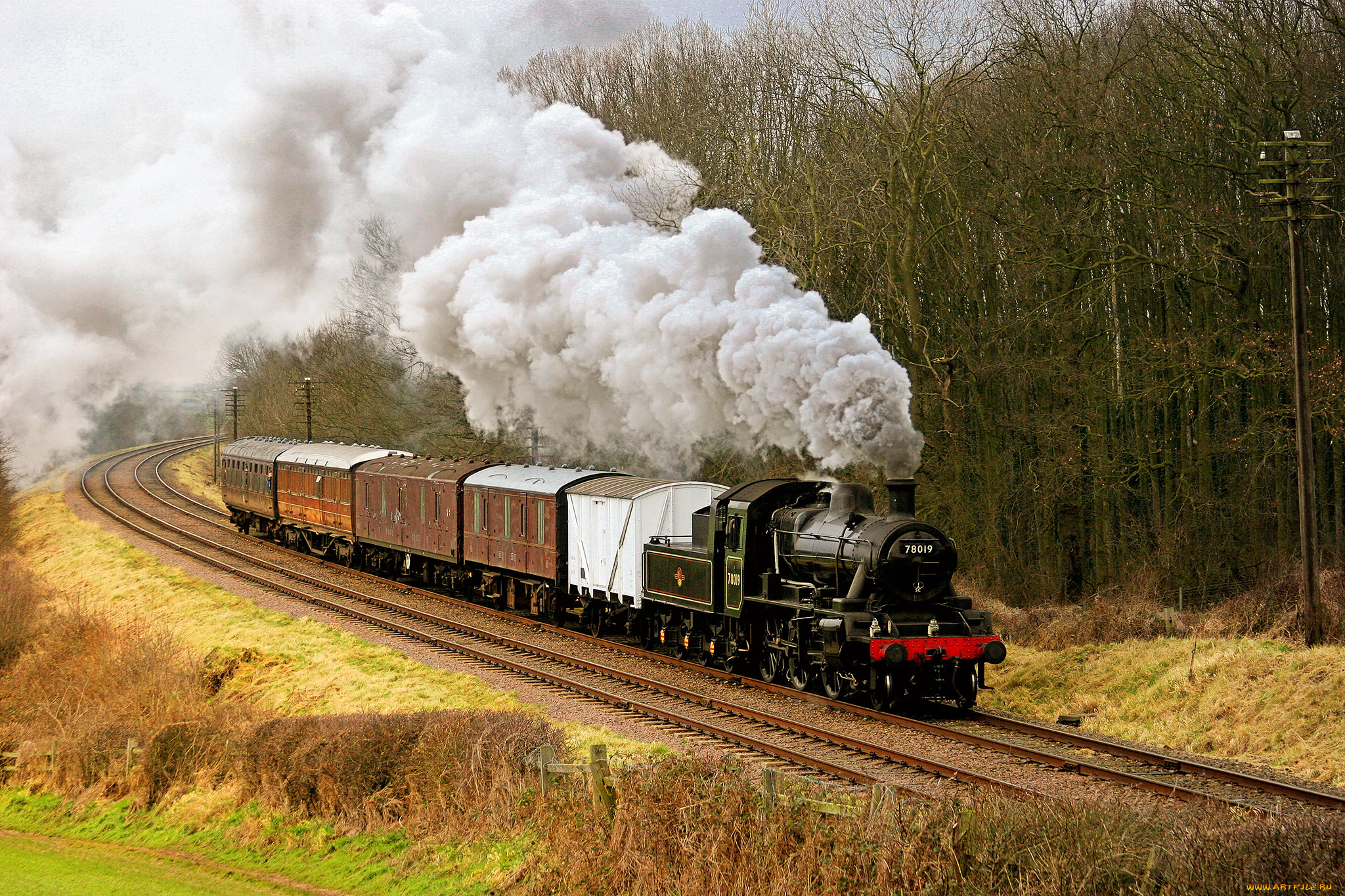 техника, паровозы, дорога, рельсы, паровоз, железная