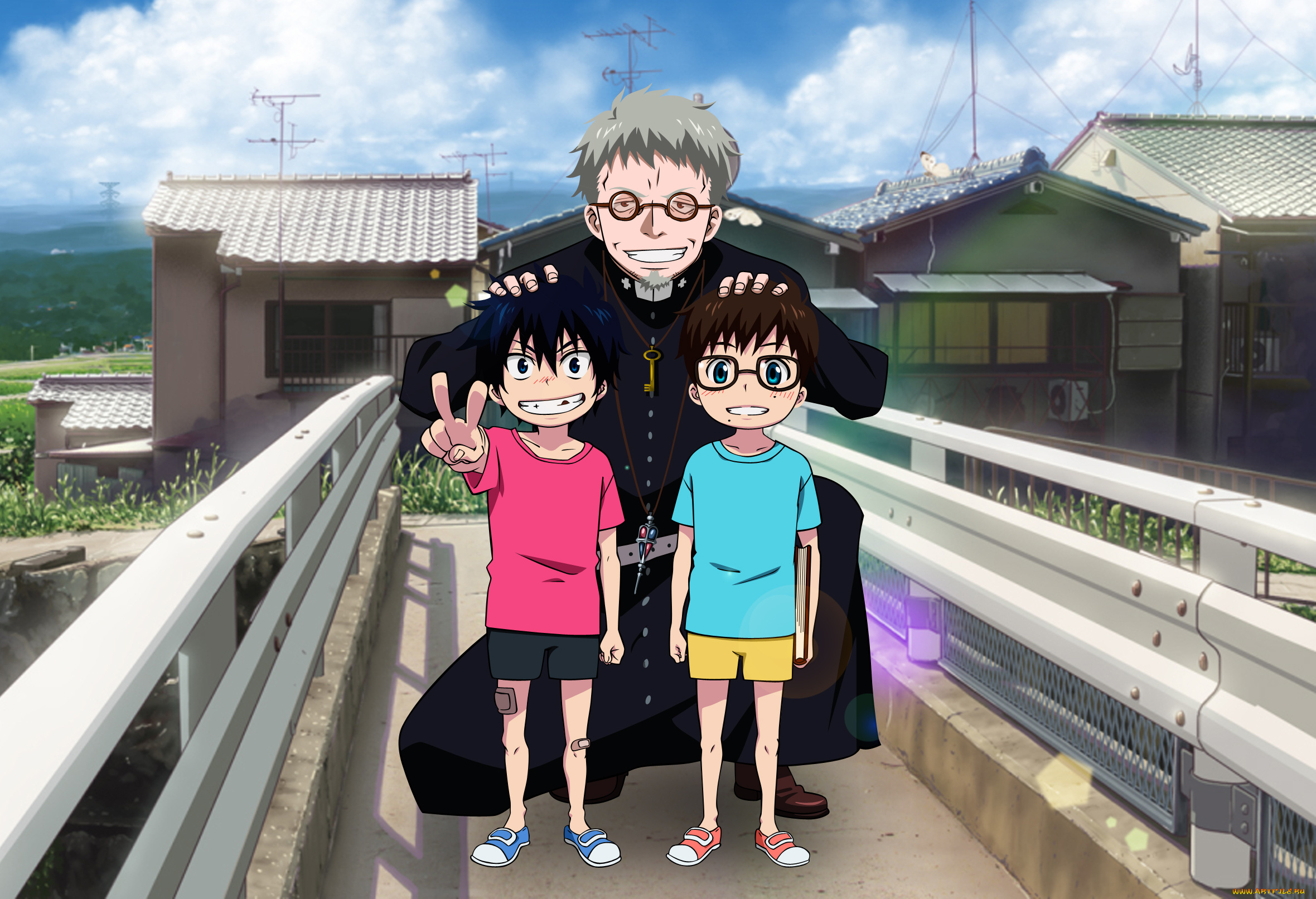 аниме, ao, no, exorcist, рин, синий, экзорцист, арт, юкио