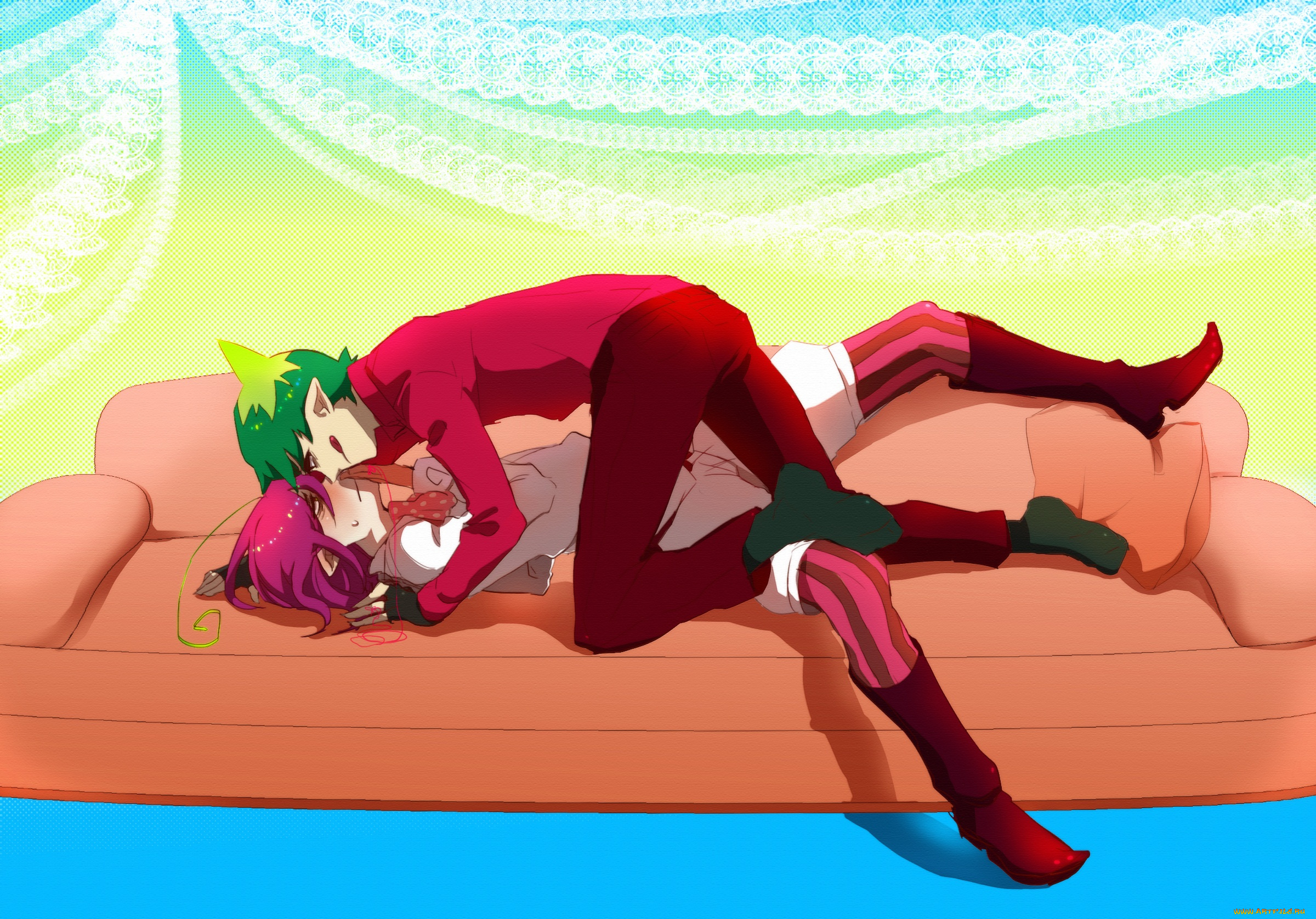 аниме, ao, no, exorcist, демоны, парни, рин, синий, экзорцист, арт, фон