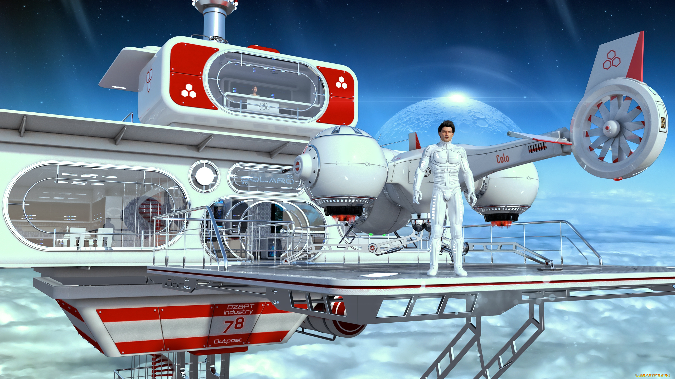 3д, графика, фантазия, , fantasy, взгляд, планета, фон, мужчина