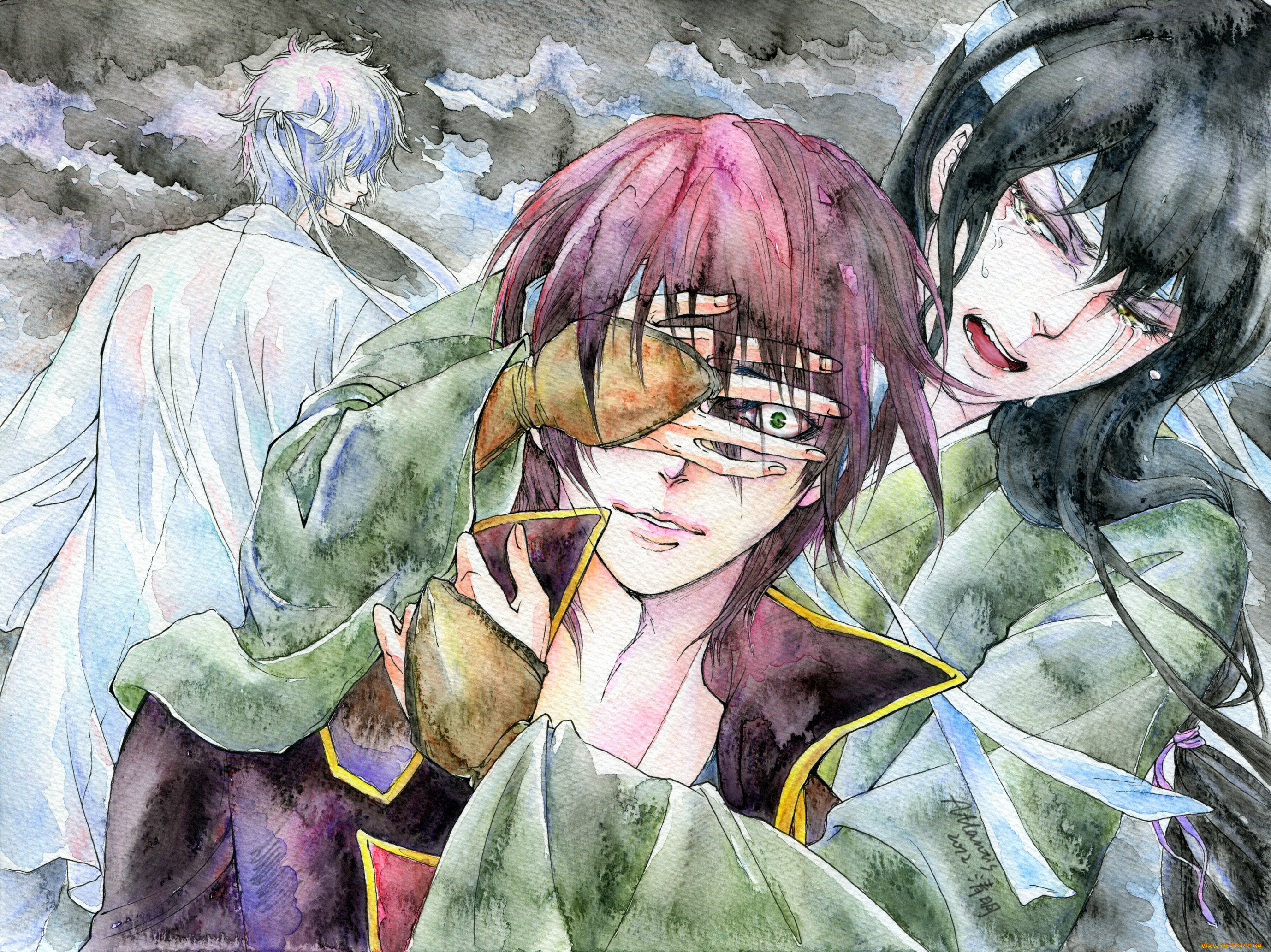 аниме, gintama, арт, гинтама, парни