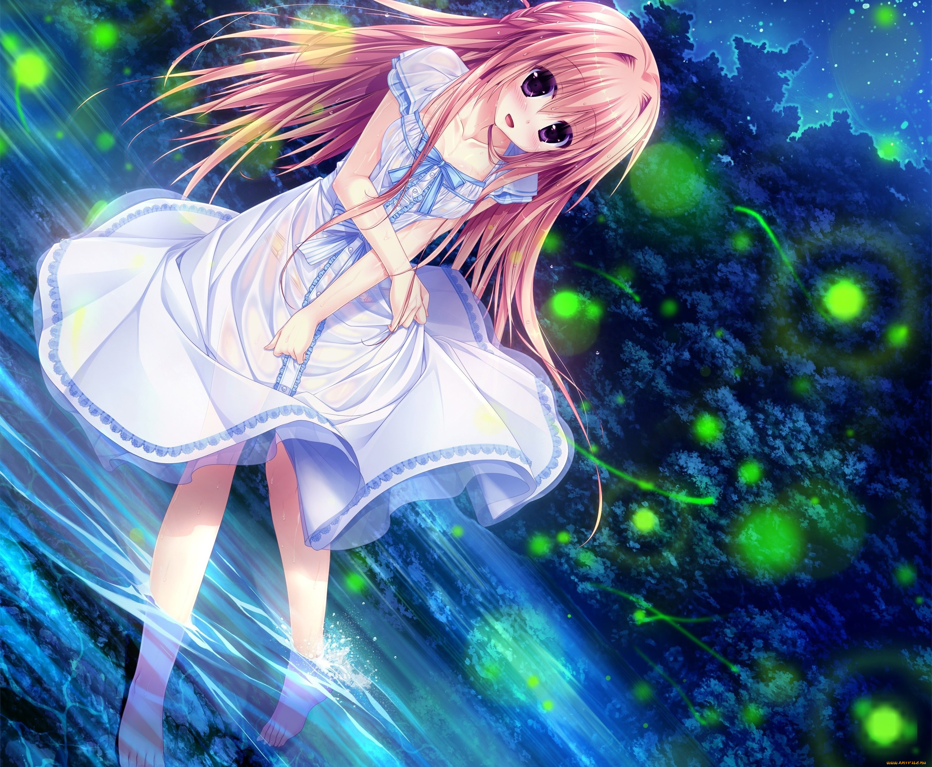 аниме, unknown, , другое, фон, взгляд, девушка