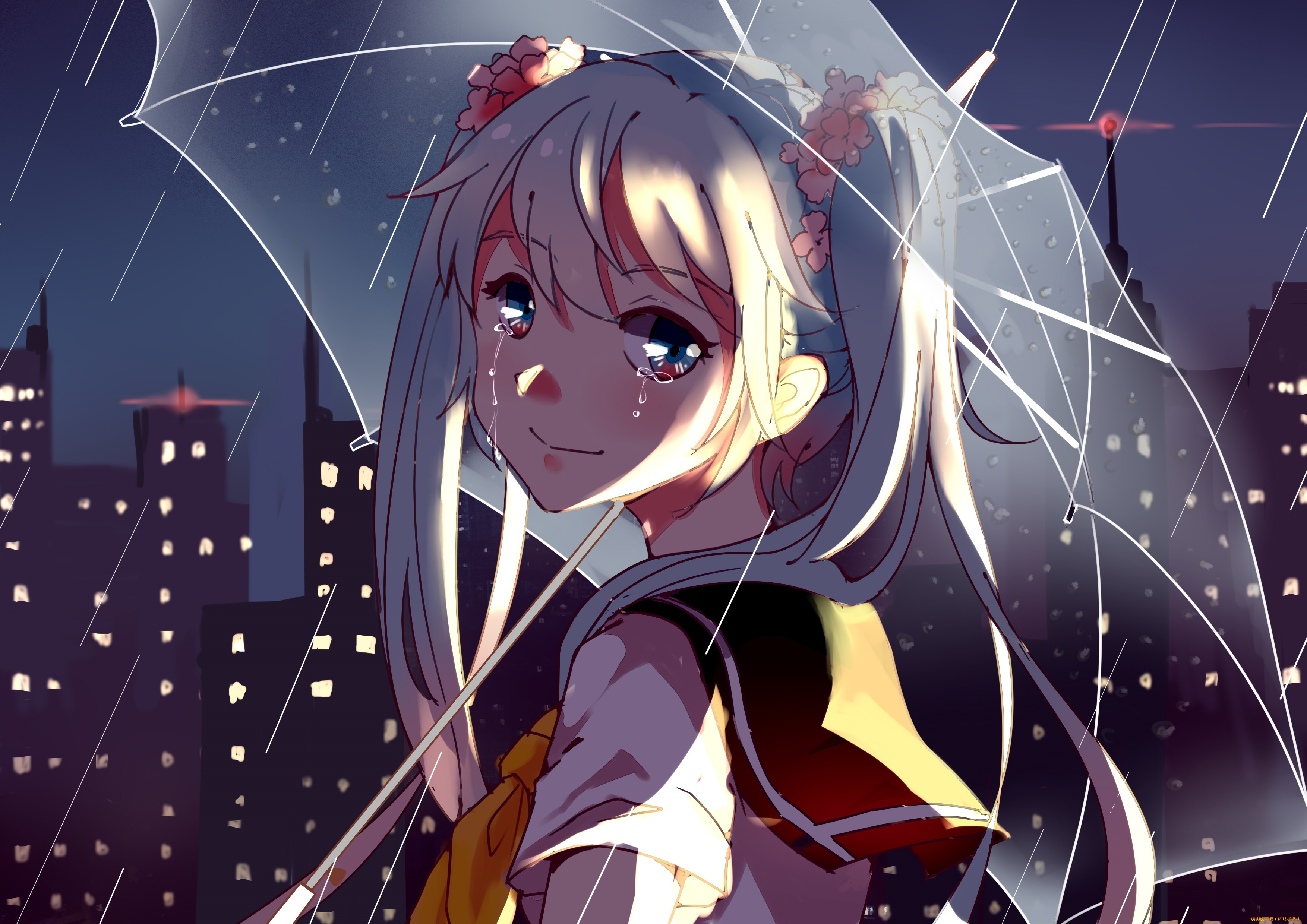 аниме, vocaloid, арт, elea, artist, hatsune, miku, девочка, зонт