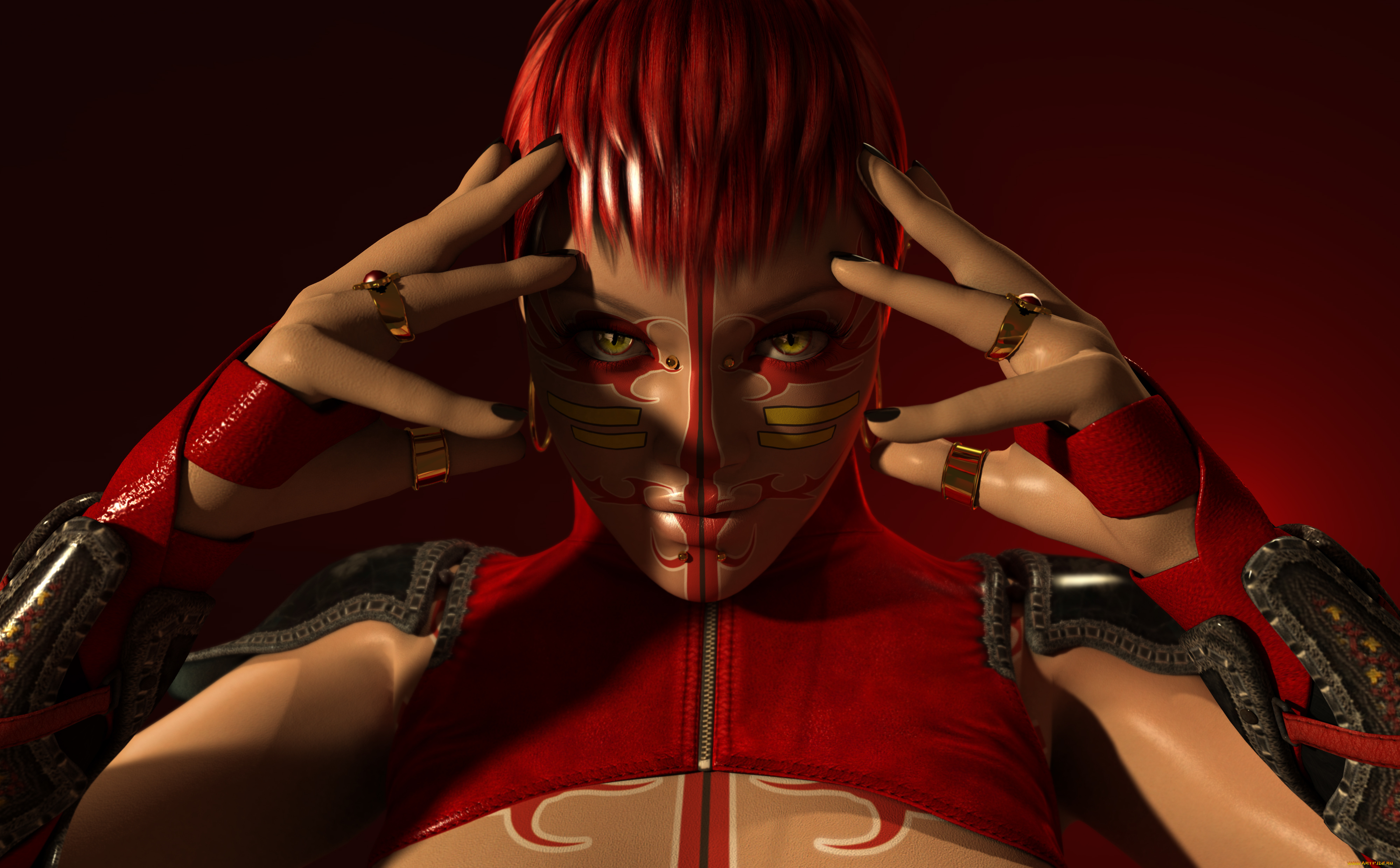 3д, графика, фантазия, , fantasy, фон, взгляд, девушка