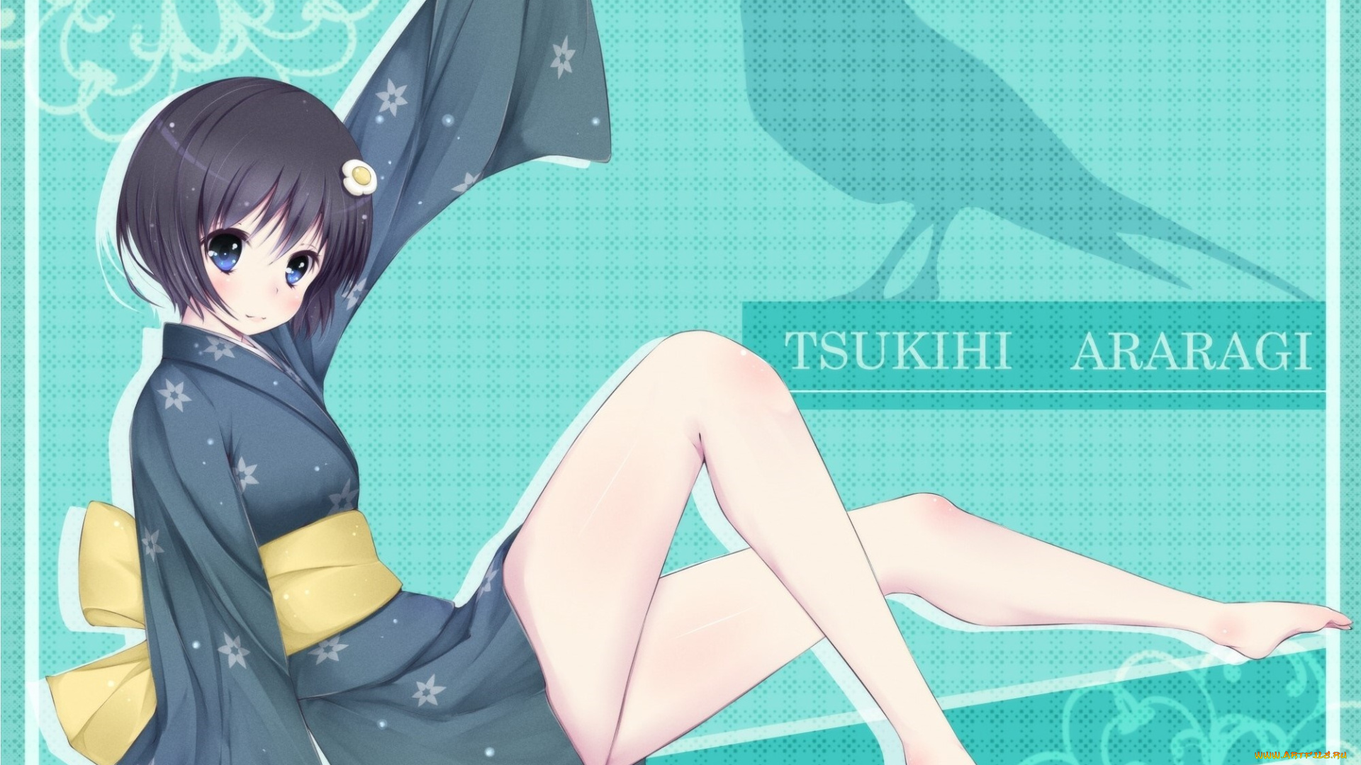 аниме, bakemonogatari, взгляд, девушка, фон