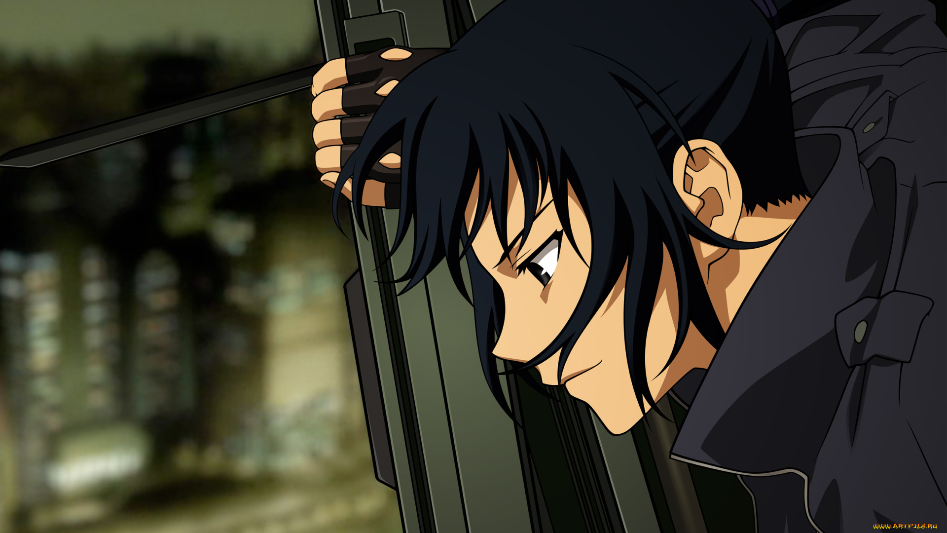 аниме, canaan, фон, взгляд, парень