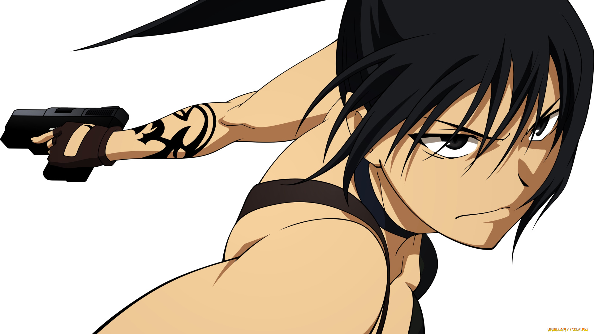 аниме, canaan, взгляд, фон, девушка