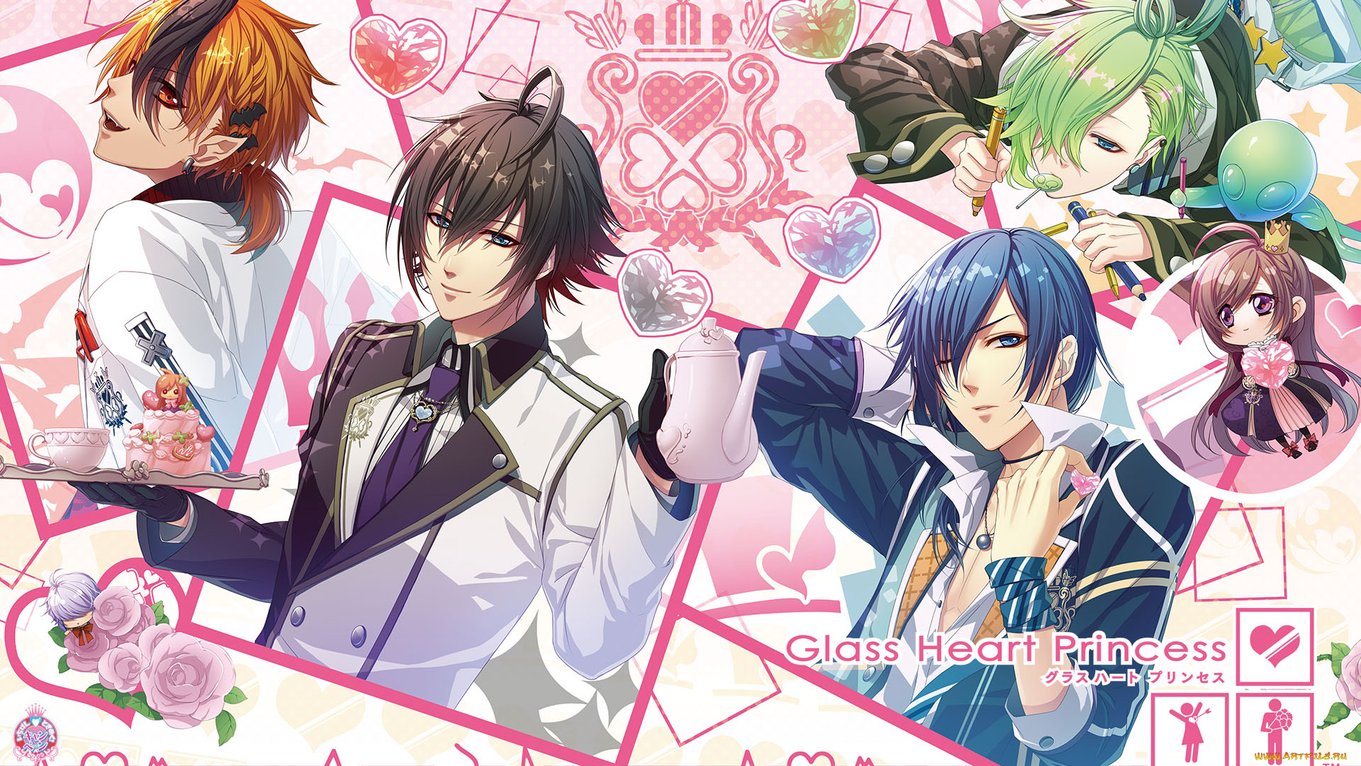аниме, glass, heart, princess, персонаж