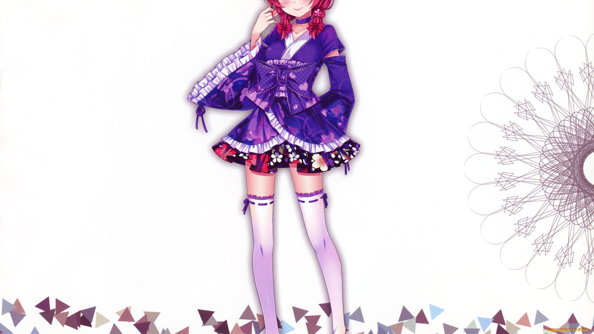 аниме, love, live, , school, idol, project, фон, взгляд, девушка