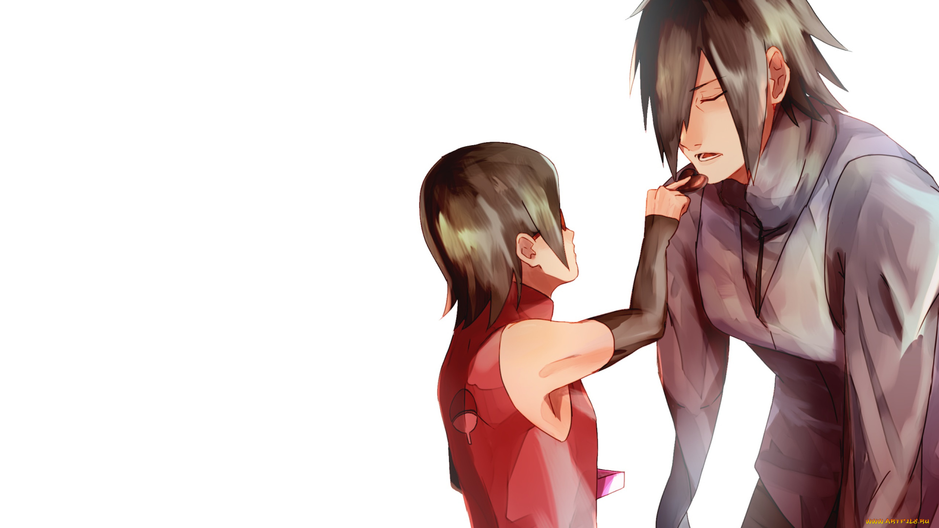 аниме, naruto, сарада, саске