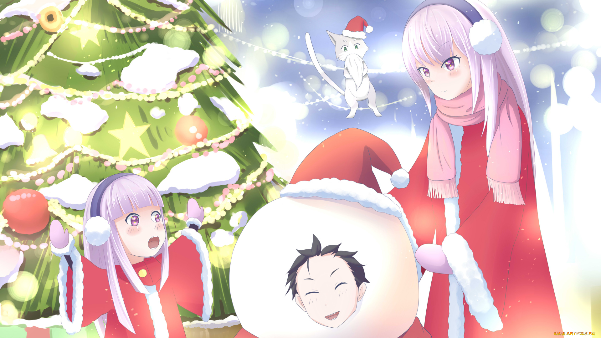 аниме, re, , zero, kara, hajimeru, isekai, seikatsu, фон, взгляд, девушка