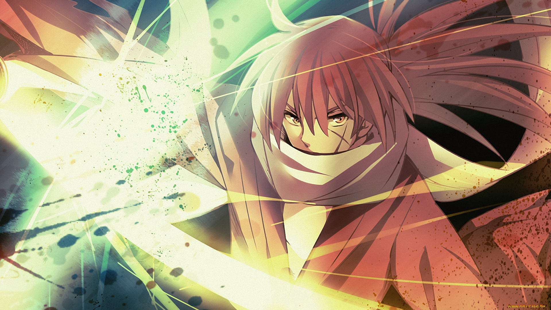 аниме, rurouni, kenshin, самурай, kenshin, меч, мужчина, himura