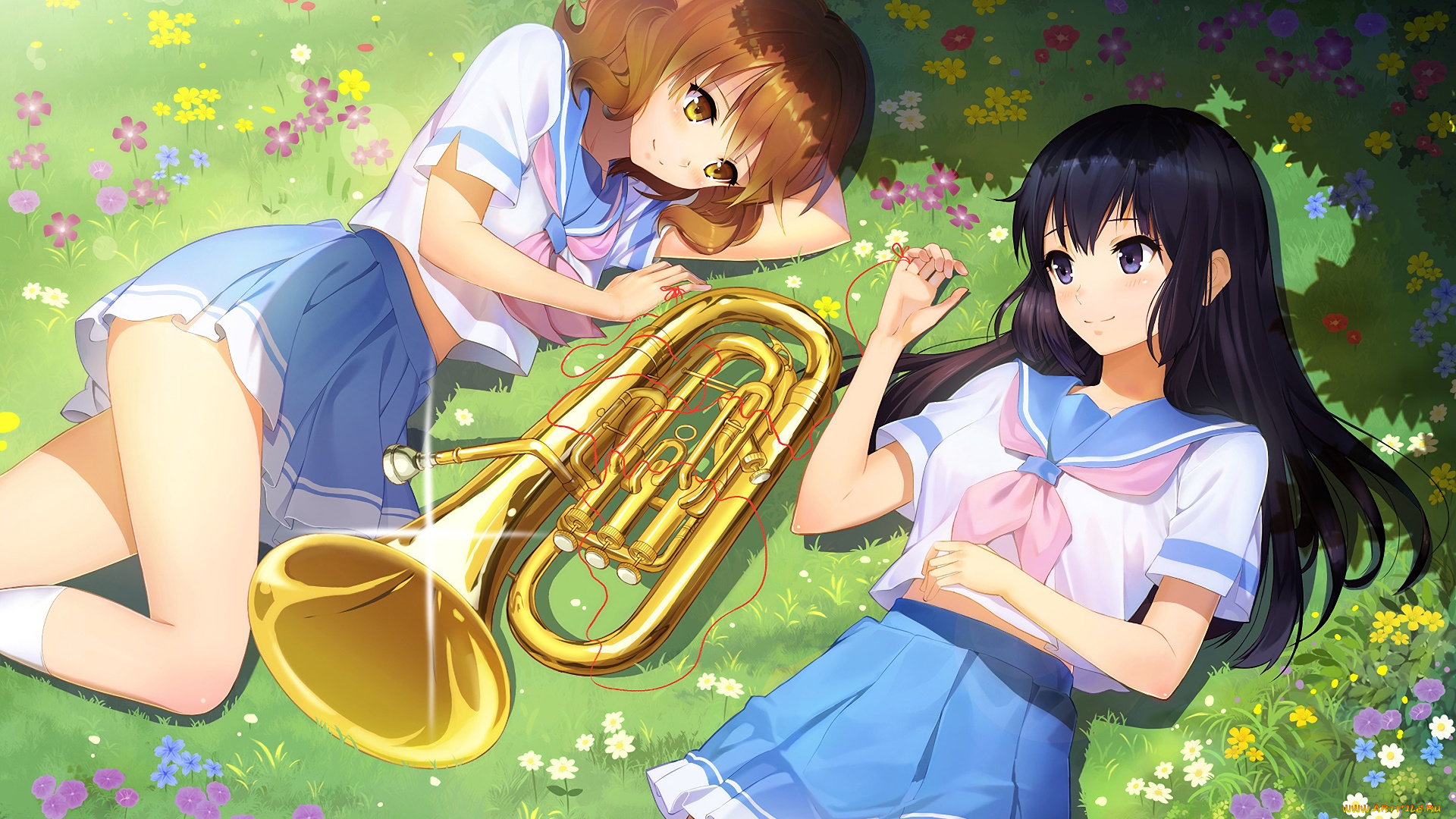 аниме, sound, horizon, девушки, взгляд, фон