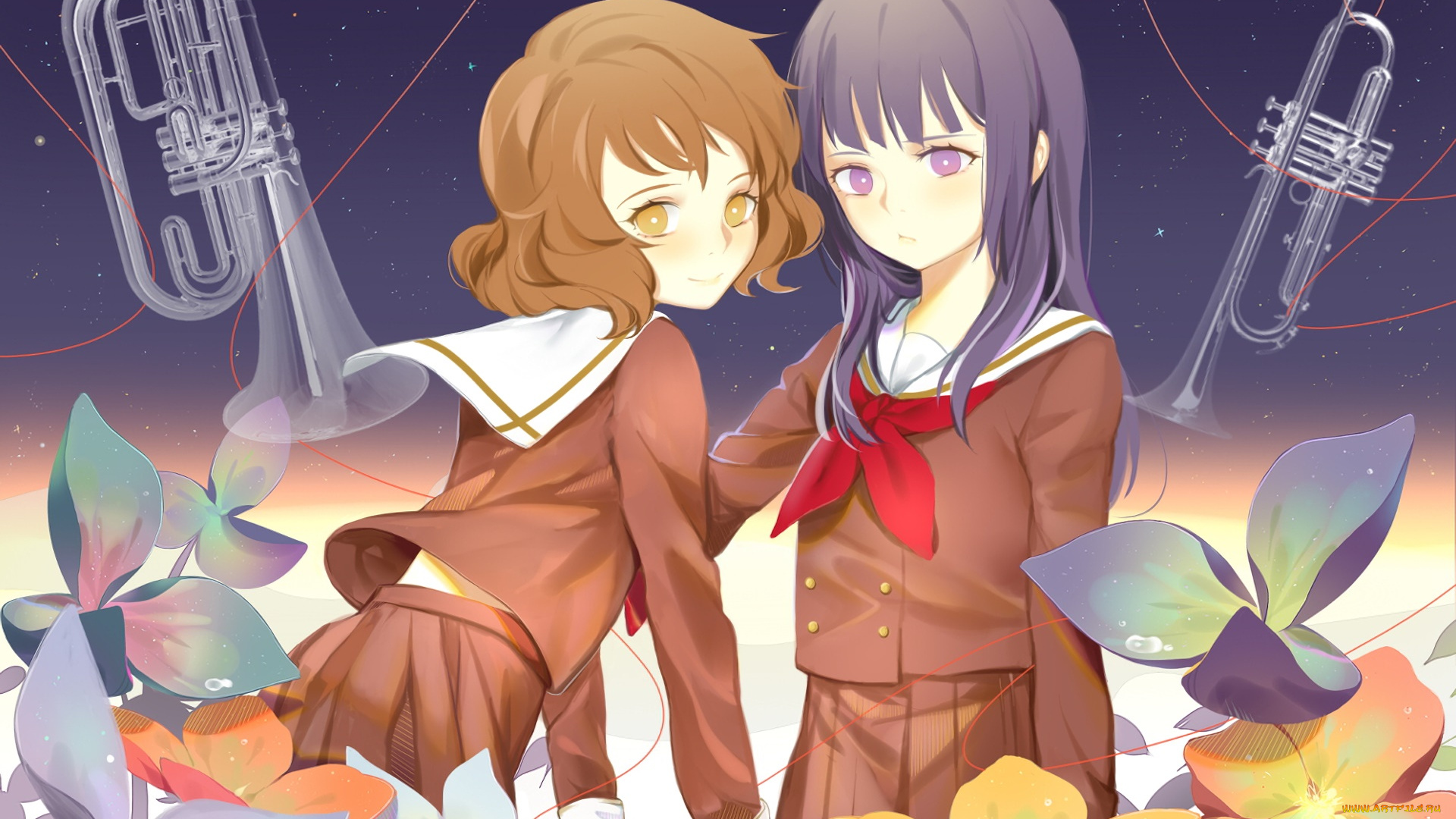 аниме, sound, horizon, девушки, взгляд, фон