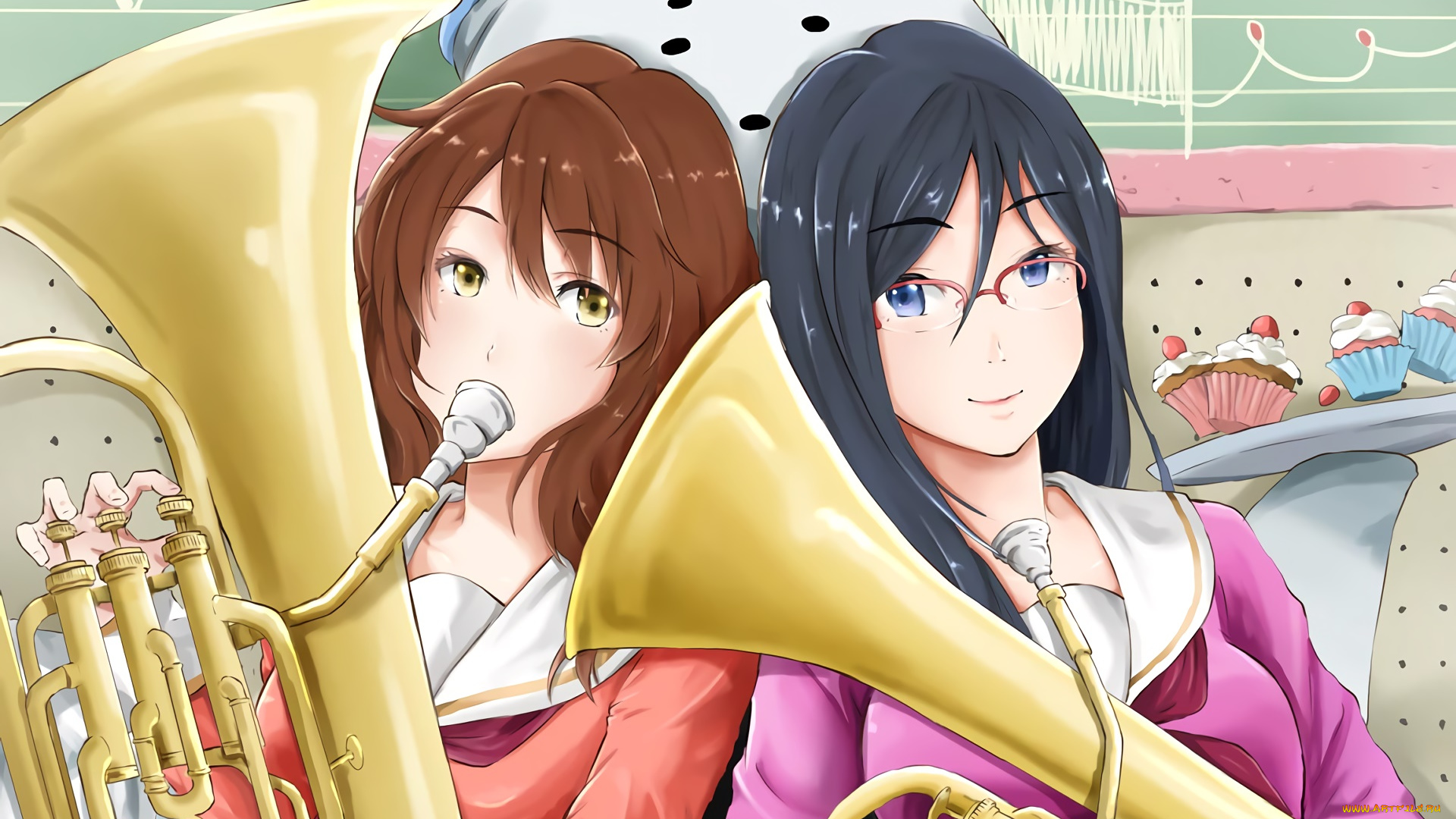 аниме, sound, horizon, девушки, взгляд, фон