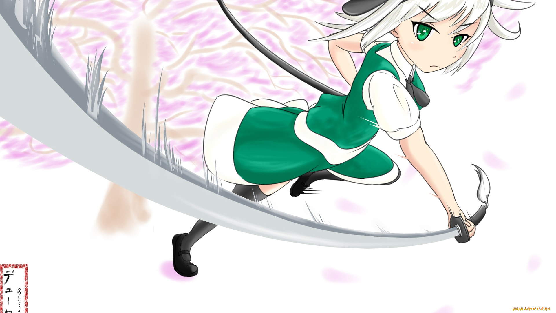 аниме, touhou, девушка, фон, взгляд