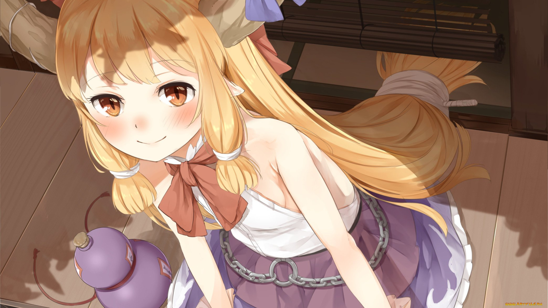 аниме, touhou, фон, взгляд, девушка